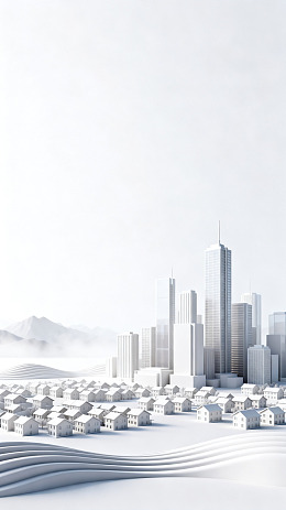极简风城市建筑模型设计素材