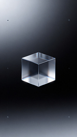 极简风透明立方体3D设计素材