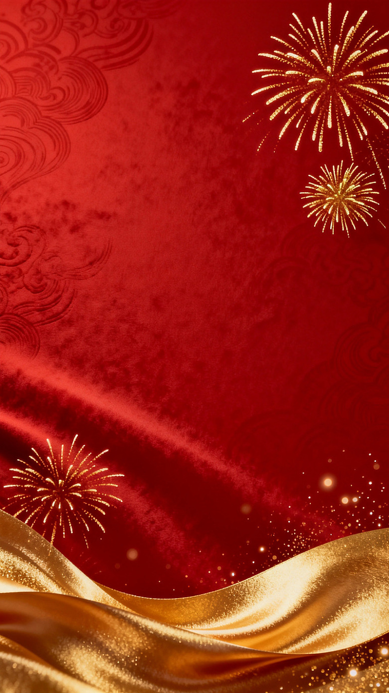 国风新年喜庆烟花背景设计素材