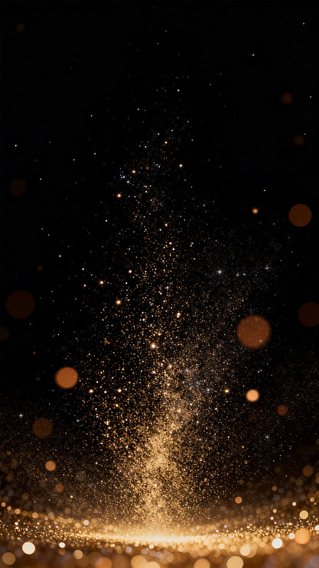 星空风金色粒子光效背景素材