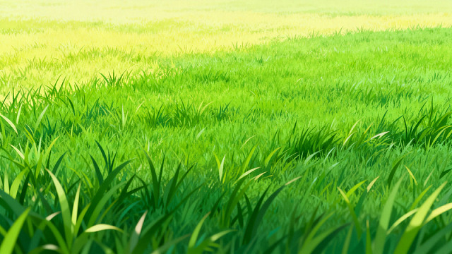 卡通风格绿草地自然景观设计素材