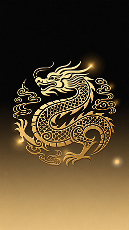 金色中国风龙纹雕刻设计素材
