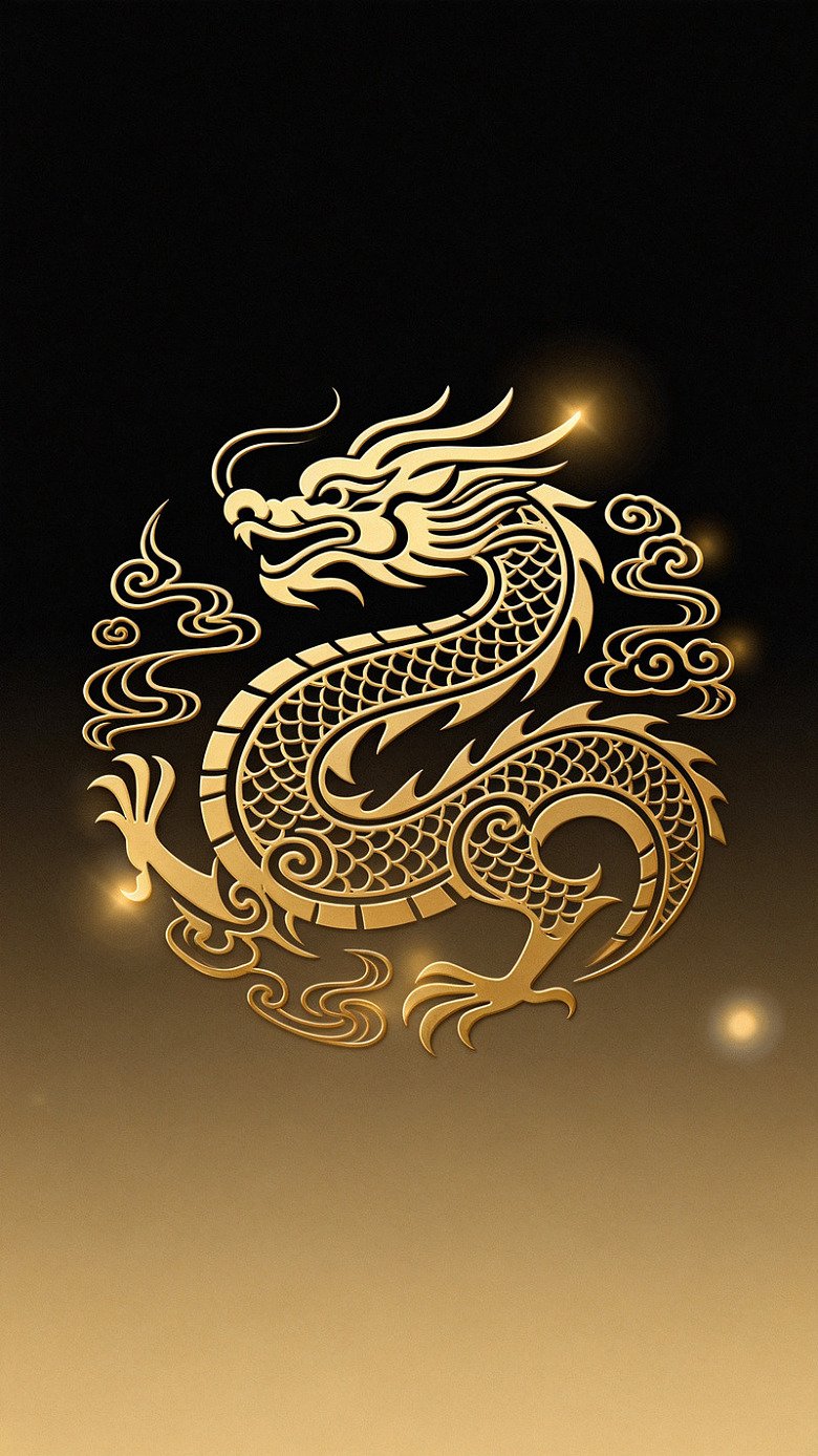 金色中国风龙纹雕刻设计素材