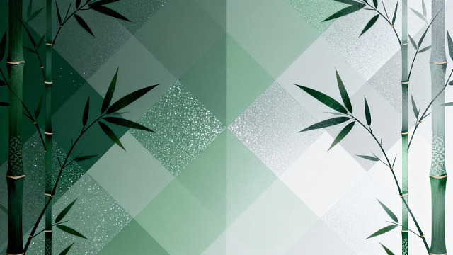 几何风竹林清新背景设计素材