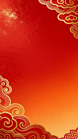 国风新年祥云红色背景设计素材