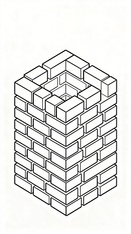 线描风砖墙结构几何建筑素材