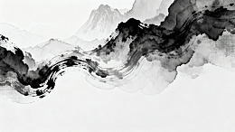 水墨风山水意境抽象背景设计素材