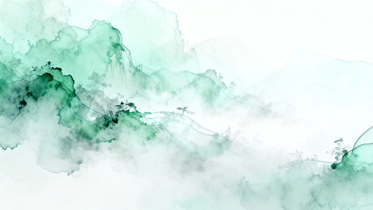 水墨风山水云雾意境背景设计素材