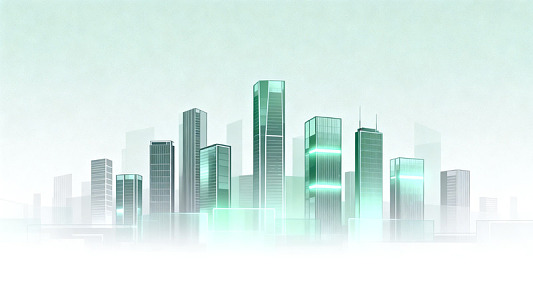 科技风未来城市建筑插画设计素材