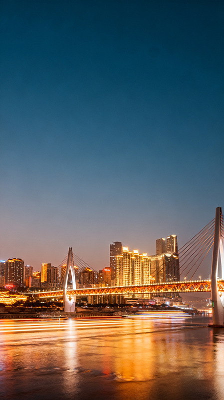 夜景风城市桥梁灯光设计素材
