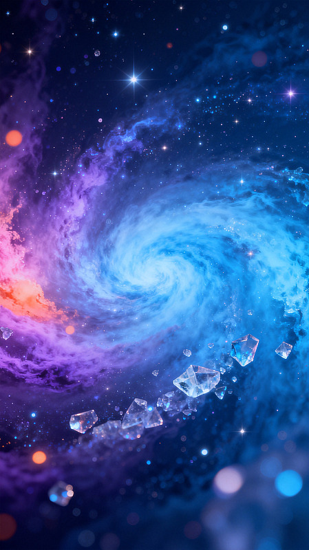 梦幻风星河水晶宇宙背景素材