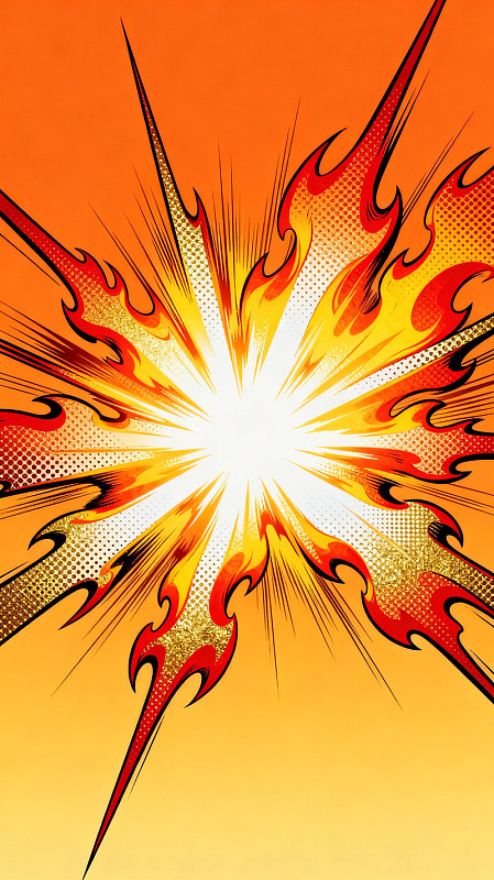 漫画风火焰爆炸效果设计素材