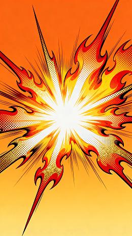 漫画风火焰爆炸效果设计素材