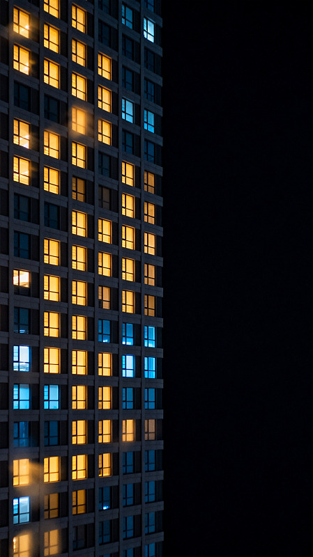 夜景风城市高楼灯光建筑素材