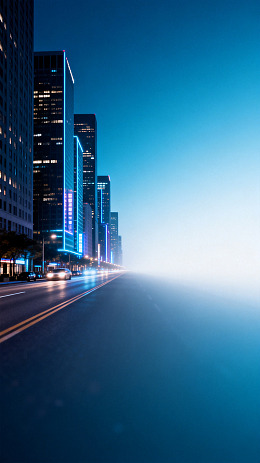 赛博朋克城市夜景建筑灯光设计素材