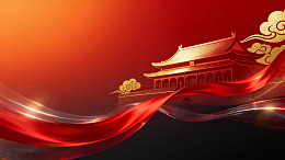 国风红色祥云宫殿设计素材