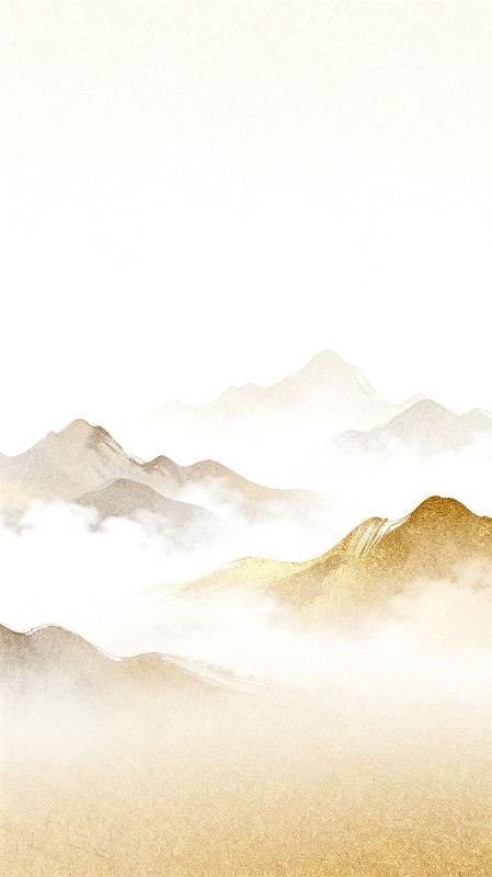 国风山水云雾意境插画素材