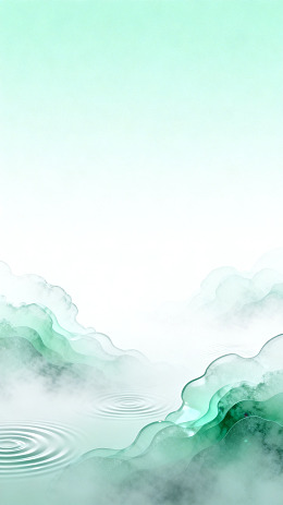 水墨风山水云雾意境背景设计素材