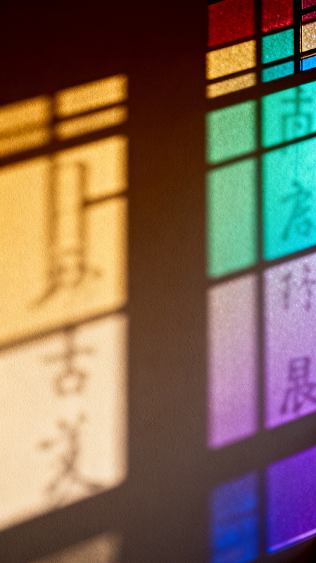 光影风古文字彩窗投影设计素材
