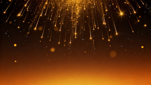 金色光效星空粒子背景设计素材