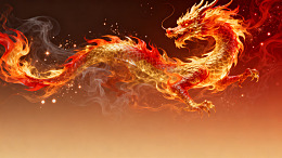 火焰风格中国龙神话数字艺术素材
