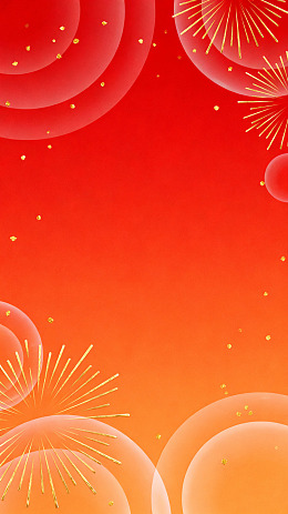 渐变红金新年烟花背景设计素材