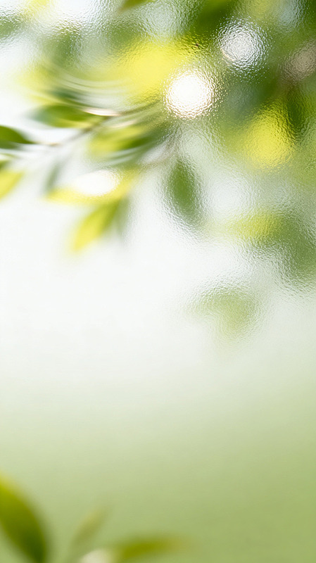朦胧风绿叶光影自然背景素材