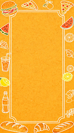 手绘风美食边框插画设计素材