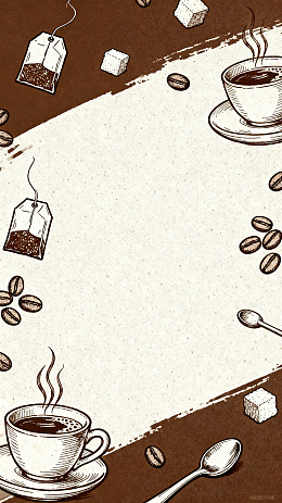 手绘风咖啡茶饮插画设计素材