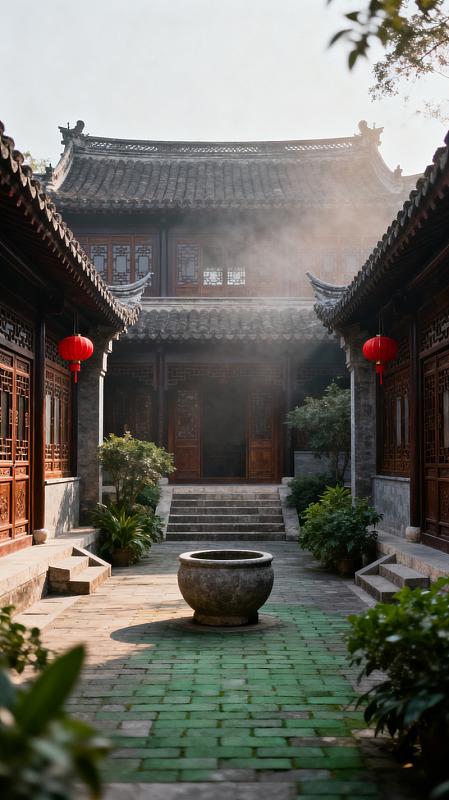 中式庭院古建筑素材