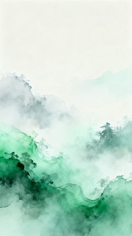 水墨风山水云雾意境设计素材