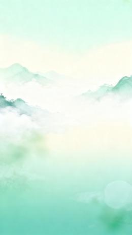 水墨风山水云雾意境插画素材