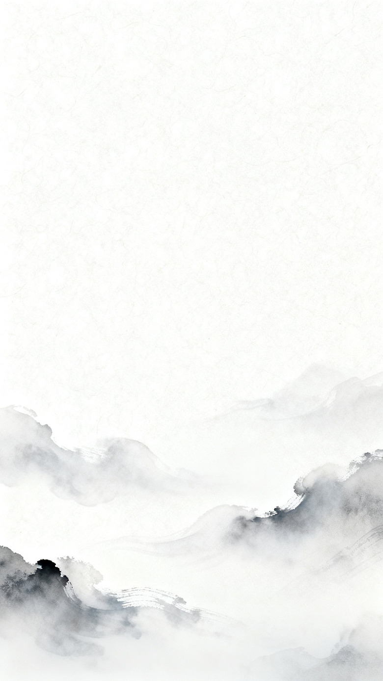 水墨风云雾缭绕山水背景素材