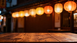 暖光风日式灯笼木质桌面设计素材