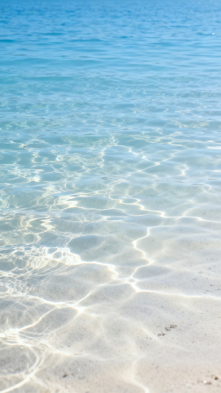 清新风海滩清澈海水素材