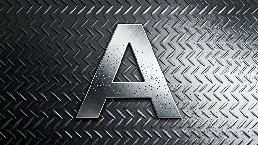 金属风字母A工业纹理设计素材