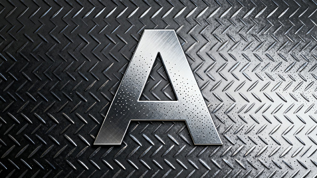 金属风字母A工业纹理设计素材