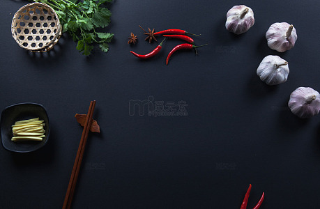 俯拍风中式食材静物摄影背景素材