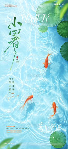 地产小暑大暑水面节气海报