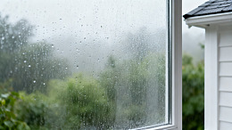写实风雨天窗景水珠素材