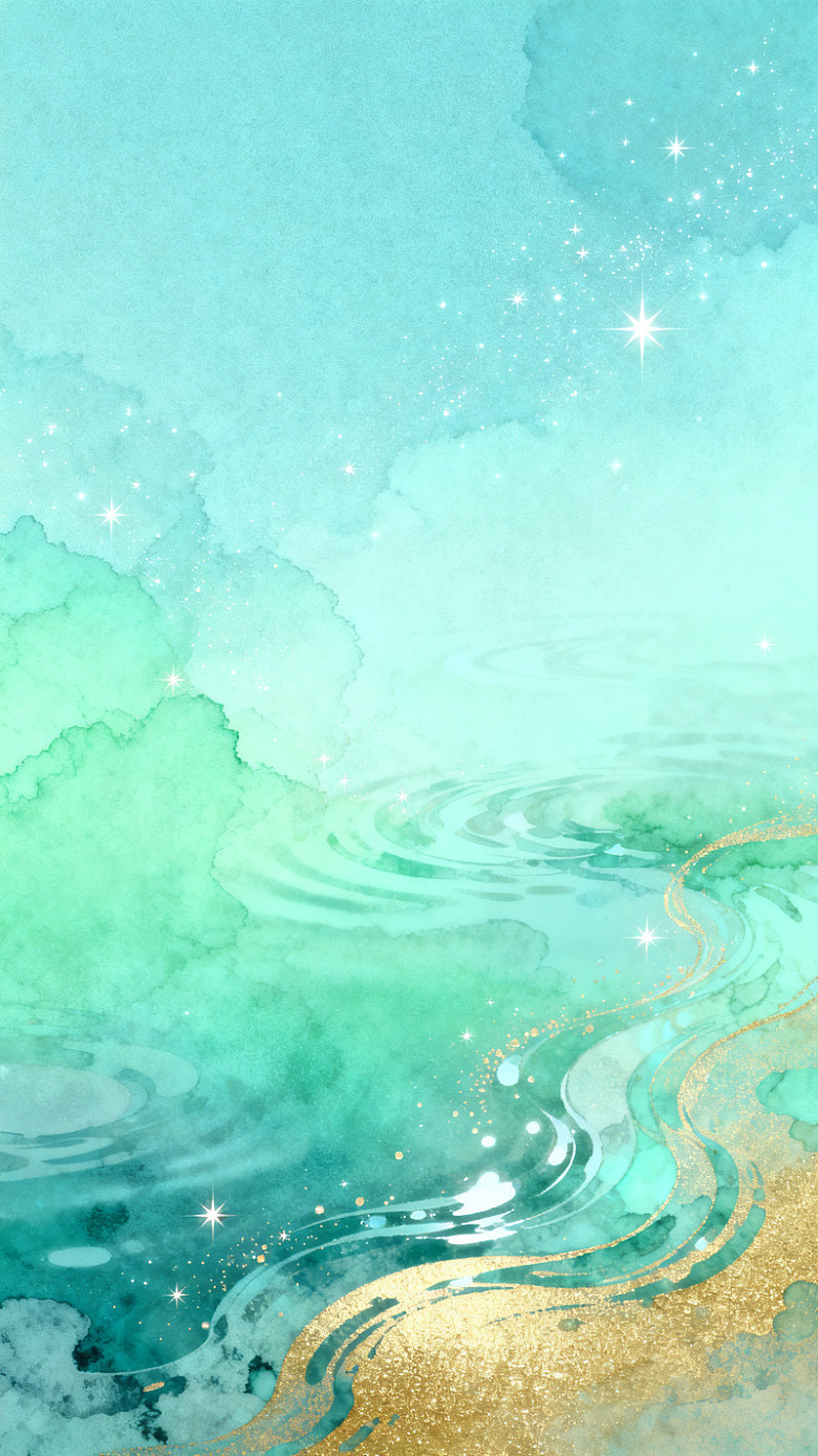 水彩风梦幻星空水面设计素材