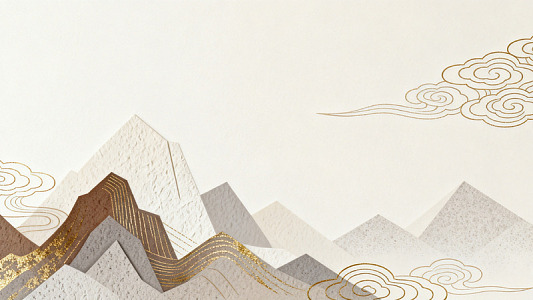 国风山水云纹抽象插画设计素材