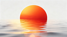 极简风日出海面渐变光影设计素材