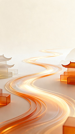 抽象风东方建筑光流设计素材