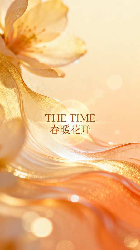 鎏金风春暖花开海报设计素材