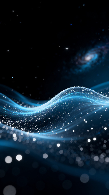 科幻风星空波浪粒子背景设计素材
