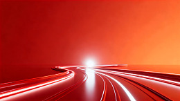 抽象风红色光轨道路3D设计素材