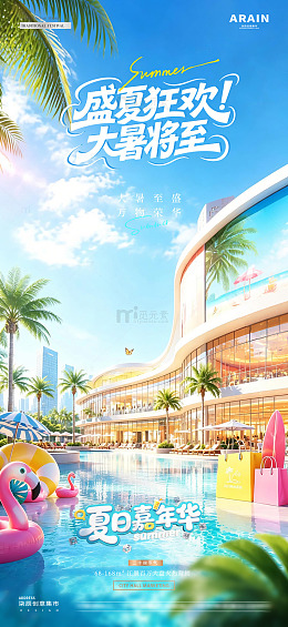地产大暑盛夏狂欢活动海报1