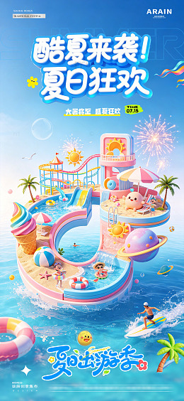 地产大暑缤纷夏日活动海报2