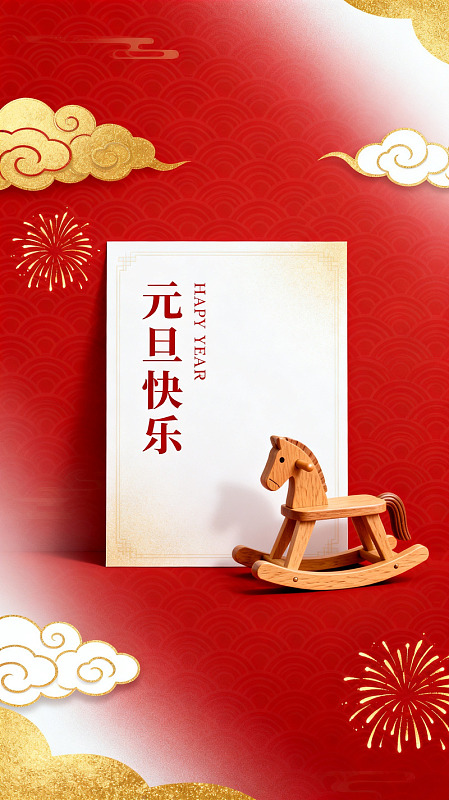 国风元旦快乐节日海报设计素材